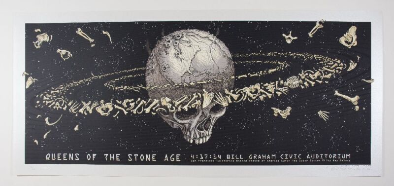2014 EMEK Queens of the Stone Age Bill Graham Civic Auditorium LE Signed Emek Poster Mint 95