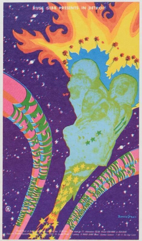 1968 G/G-681018 MC5 Pacific Gas & Electric Grande Ballroom Detroit Postcard Mint 90