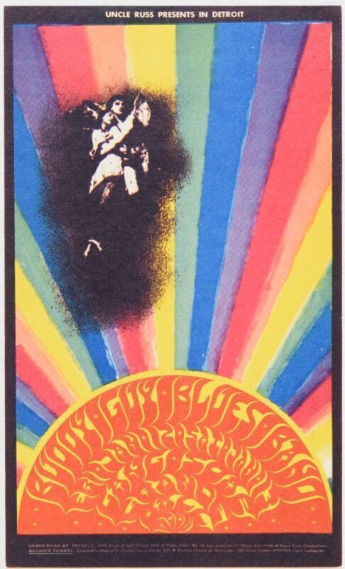 1968 G/G-680112 Buddy Guy Grande Ballroom Detroit Postcard Near Mint 89