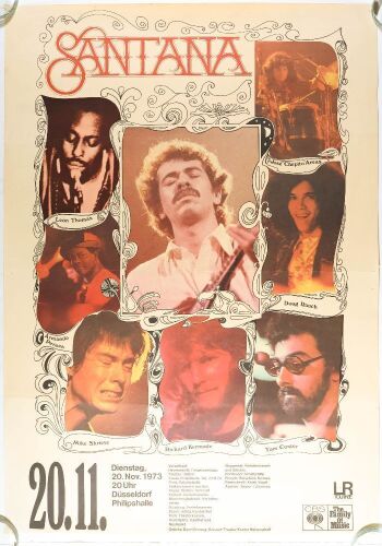 1973 Santana Philipshalle D&uuml;sseldorf Poster Extra Fine 69