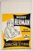 1950s Woody Herman Tour Blank Original Cardboard Poster Near Mint 81