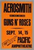 1988 Aerosmith Guns N' Roses Pacific Amphitheatre Costa Mesa Cardboard Poster Mint 93