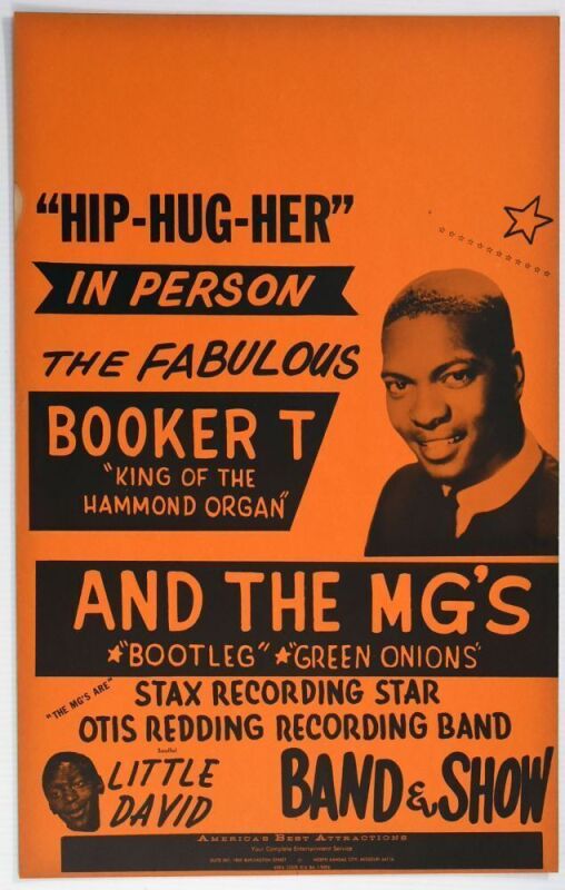 1967 Booker T and the MG's Tour Blank Cardboard Poster Near Mint 81