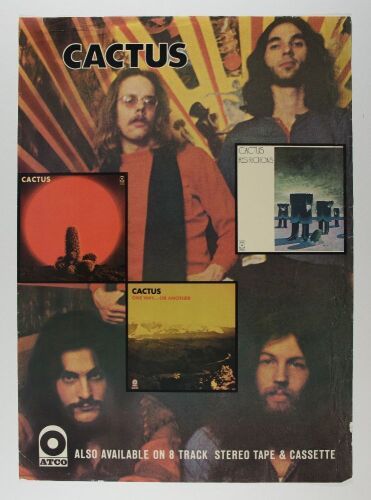 1971 Cactus Atco Records Promotional Poster Extra Fine 67