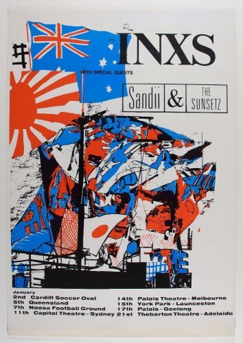 1984 INXS Australian Tour Poster Excellent 70