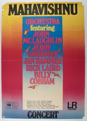 1973 The Mahavishnu Orchestra John McLaughlin Germany Tour Poster Fine 59
