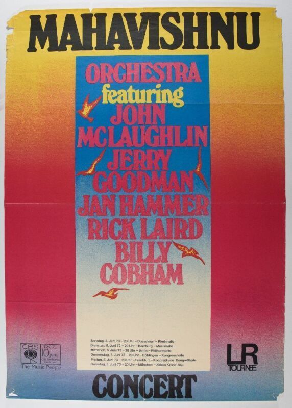 1973 The Mahavishnu Orchestra John McLaughlin Germany Tour Poster Fine 59