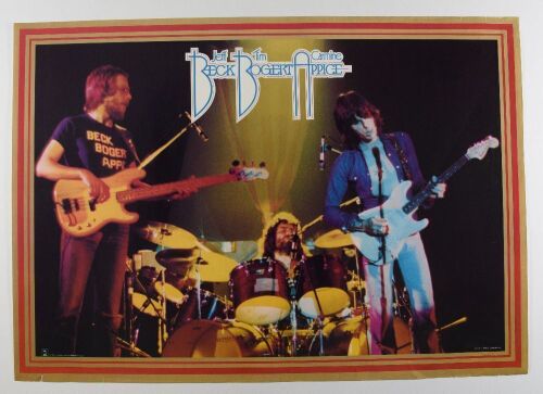 1973 Jeff Beck Tim Bogert Carmine Appice Epic Records Promotional Poster Excellent 73