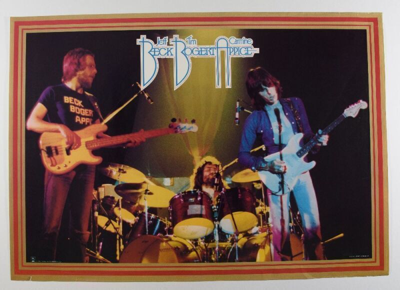 1973 Jeff Beck Tim Bogert Carmine Appice Epic Records Promotional Poster Excellent 73