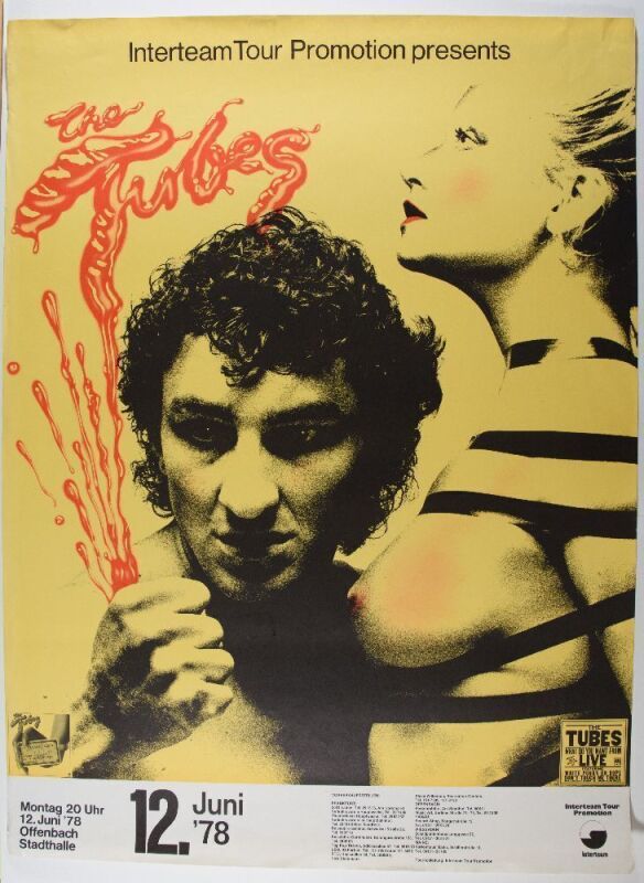 1978 The Tubes Stadthalle Offenbach Germany Poster Extra Fine 69