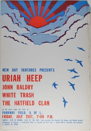 1972 Uriah Heep University of Louisville Parkway Field Poster Extra Fine 65