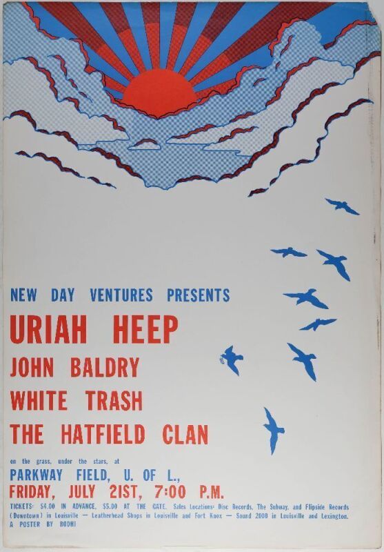 1972 Uriah Heep University of Louisville Parkway Field Poster Extra Fine 65