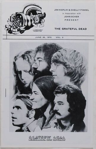 1974 Grateful Dead Springfield Civic Center Program Near Mint 81