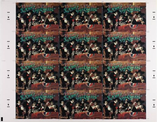 1986 Rick Griffin Grateful Dead Peace On Earth Uncut Postcard Sheet Mint 91