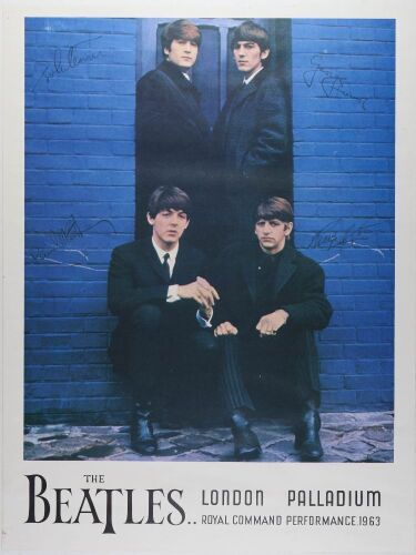 1964 The Beatles London Palladium Commemorative Headshop Poster Excellent 79