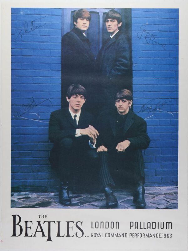 1964 The Beatles London Palladium Commemorative Headshop Poster Excellent 79