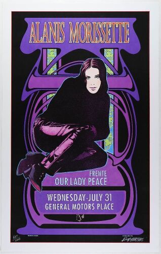1996 Bob Masse Alanis Morissette General Motors Place Vancouver LE Signed Masse Poster Near Mint 83