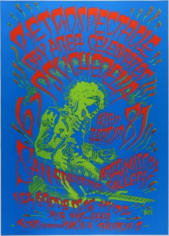 1987 Rick Griffin Retrospectacle San Francisco Arts Commission Gallery Poster Mint 91