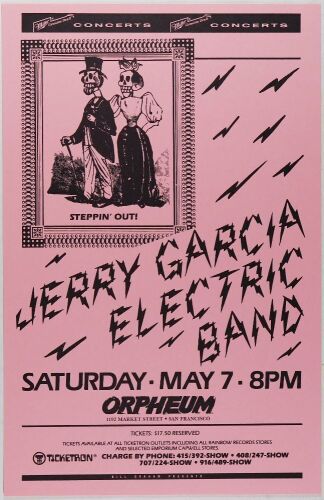 1988 Jerry Garcia Electric Band Orpheum Poster Mint 91