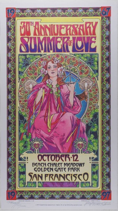 1997 Bob Masse 30th Anniversary Summer of Love Signed Professor Poster & Masse Poster Near Mint 89