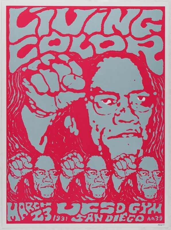 1991 Frank Kozik Living Color UCSD Gym Signed Kozik Poster Mint 91