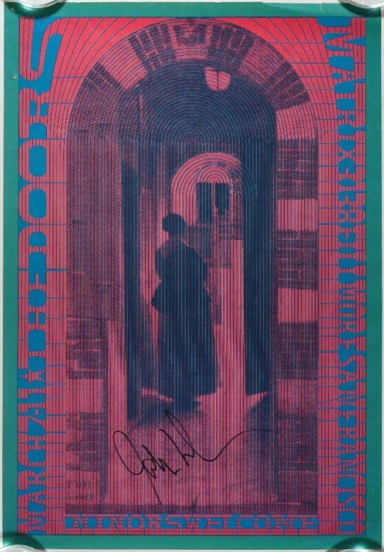1967 NR-10 The Doors The Matrix San Francisco Signed John Densmore Poster Extra Fine 65