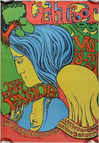 1967 Gordon Lightfoot Montreal Canada Expo Poster Extra Fine 67