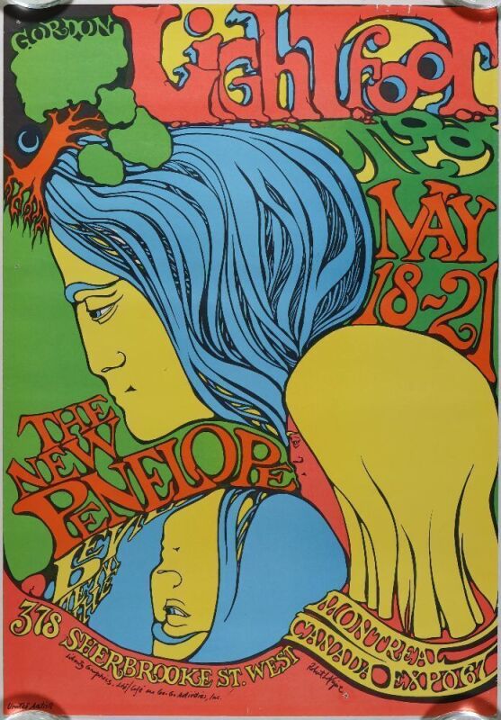 1967 Gordon Lightfoot Montreal Canada Expo Poster Extra Fine 67
