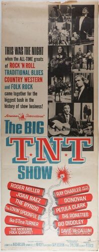 1966 Ray Charles Joan Baez The Byrds The Big TNT Show Movie Poster Extra Fine 63