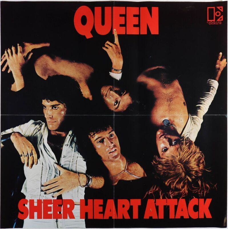 1974 Queen Sheer Heart Attack Elektra Records Promotional Poster Excellent 73