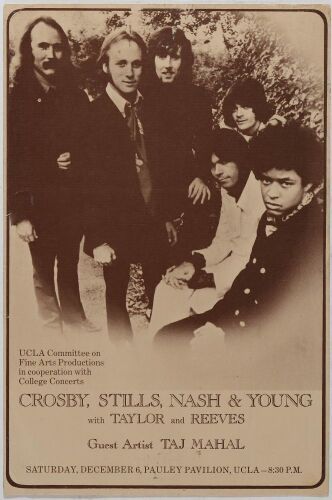 1969 Crosby Stills Nash & Young Pauley Pavilion UCLA Ticket Order Form Handbill Extra Fine 63