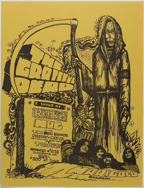 1967 Grateful Dead Marigold Ballroom Fresno Handbill Mint 91