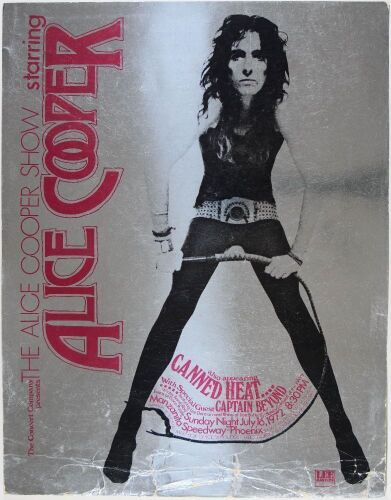 1972 Alice Cooper Canned Heat Manzanita Speedway Phoenix Mirror Foil Poster Extra Fine 63