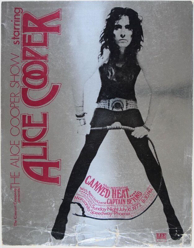 1972 Alice Cooper Canned Heat Manzanita Speedway Phoenix Mirror Foil Poster Extra Fine 63