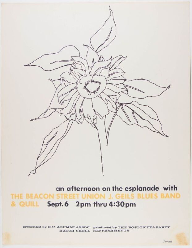 1969 The J. Geils Blues Band The Boston Esplanade Poster Excellent 75