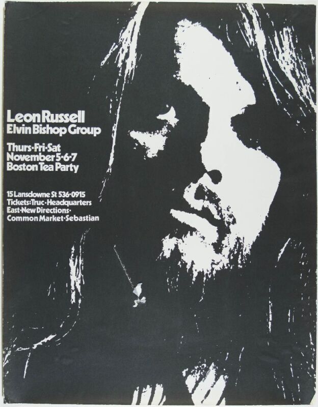 1970 Leon Russell Elvin Bishop Group The Boston Tea Party Poster Extra Fine 61