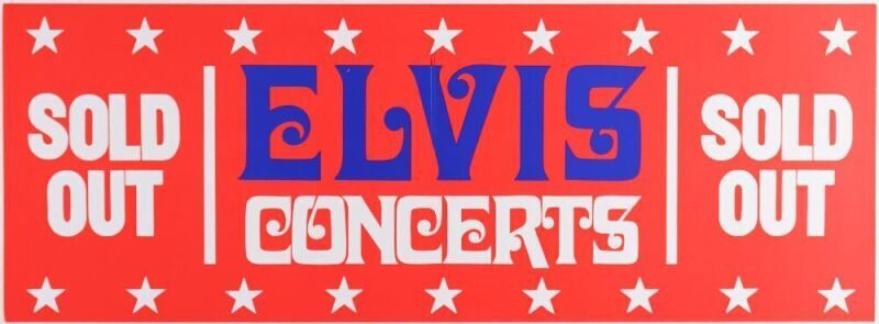 1976 Elvis Presley Concerts Sold Out Box Office Poster Near Mint 87