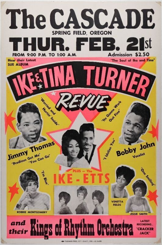 1963 Ike and Tina Turner Revue The Cascade Springfield Cardboard Extra Fine 65
