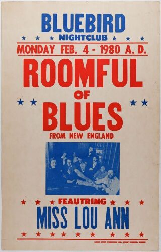 1980 Roomful of Blues Bluebird Nightclub Bloomington Cardboard Poster Excellent 79