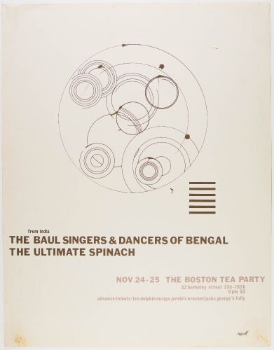 1967 Ultimate Spinach The Baul Singers & Dancers The Boston Tea Party Poster Extra Fine 67