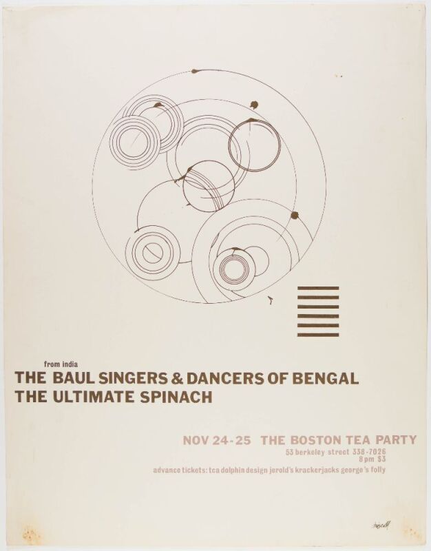 1967 Ultimate Spinach The Baul Singers & Dancers The Boston Tea Party Poster Extra Fine 67