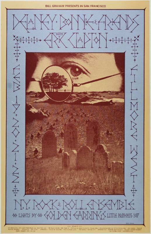 1970 BG-218 Delaney & Bonnie & Friends with Eric Clapton Fillmore West Poster Near Mint 80