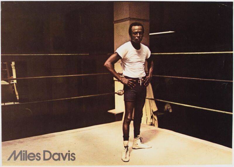 1971 Miles Davis A Tribute to Jack Johnson Portrait by David Gahr Promotional Poster Excellent 79
