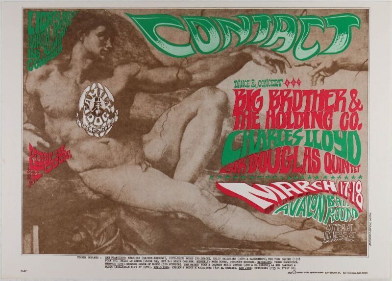 1967 FD-52 Big Brother Janis Joplin Avalon Ballroom Poster Excellent 79