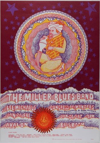 1967 FD-44 Miller Blues Band Avalon Ballroom Poster Near Mint 89