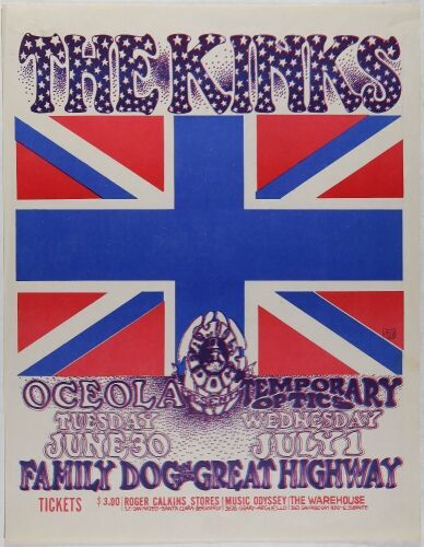 1970 FD-700630 The Kinks 660 Great Highway Poster Excellent 77