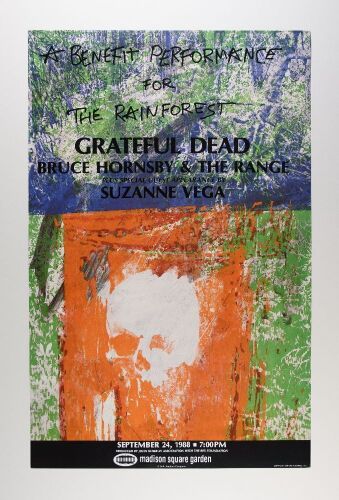1988 Robert Rauschenberg Grateful Dead Rainforest Benefit Madison Square Garden Poster Near Mint 87