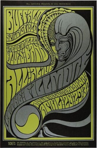 1967 BG-61 Buffalo Springfield Fillmore Auditorium Poster Near Mint 89