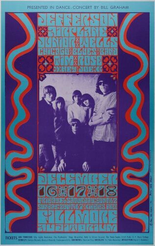 1966 BG-42 Jefferson Airplane Fillmore Auditorium Poster Near Mint 89