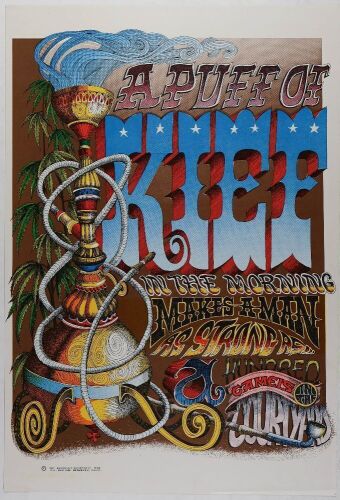 1967 Rick Griffin A Puff Of Kief RP2 Headshop Poster Excellent 79